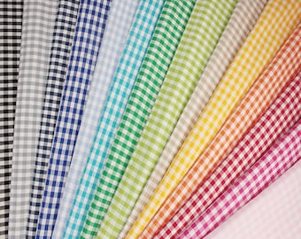 1/4" 100% Cotton Gingham Fabric, Gingham Cotton, Cotton Craft, Dress Fabric Material