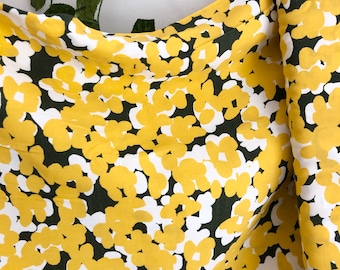 Grigio e Oro Stampa Astratta 100 % Tessuto Rayon, Tessuto Galleria d'Arte, Stampa Primavera/Estate Rayon Dress Top Tessuto