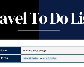 Travel To Do List Template