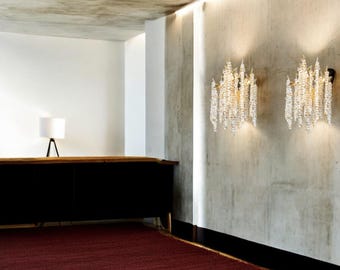 Crystal Wall Sconce - Handmade Lighting with K9 Crystal and Custom Metal Colors - Luxury Crystal Wall Sconce