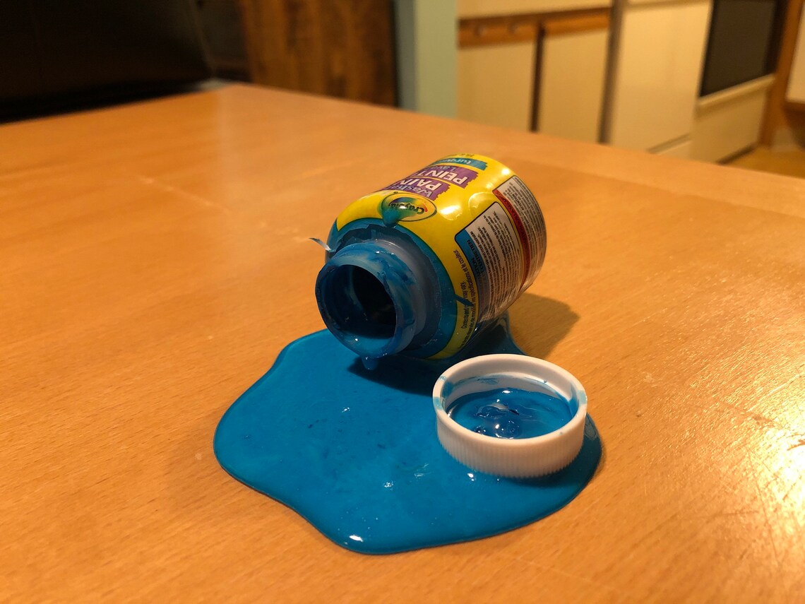 Turquoise Paint Fake Spill Etsy