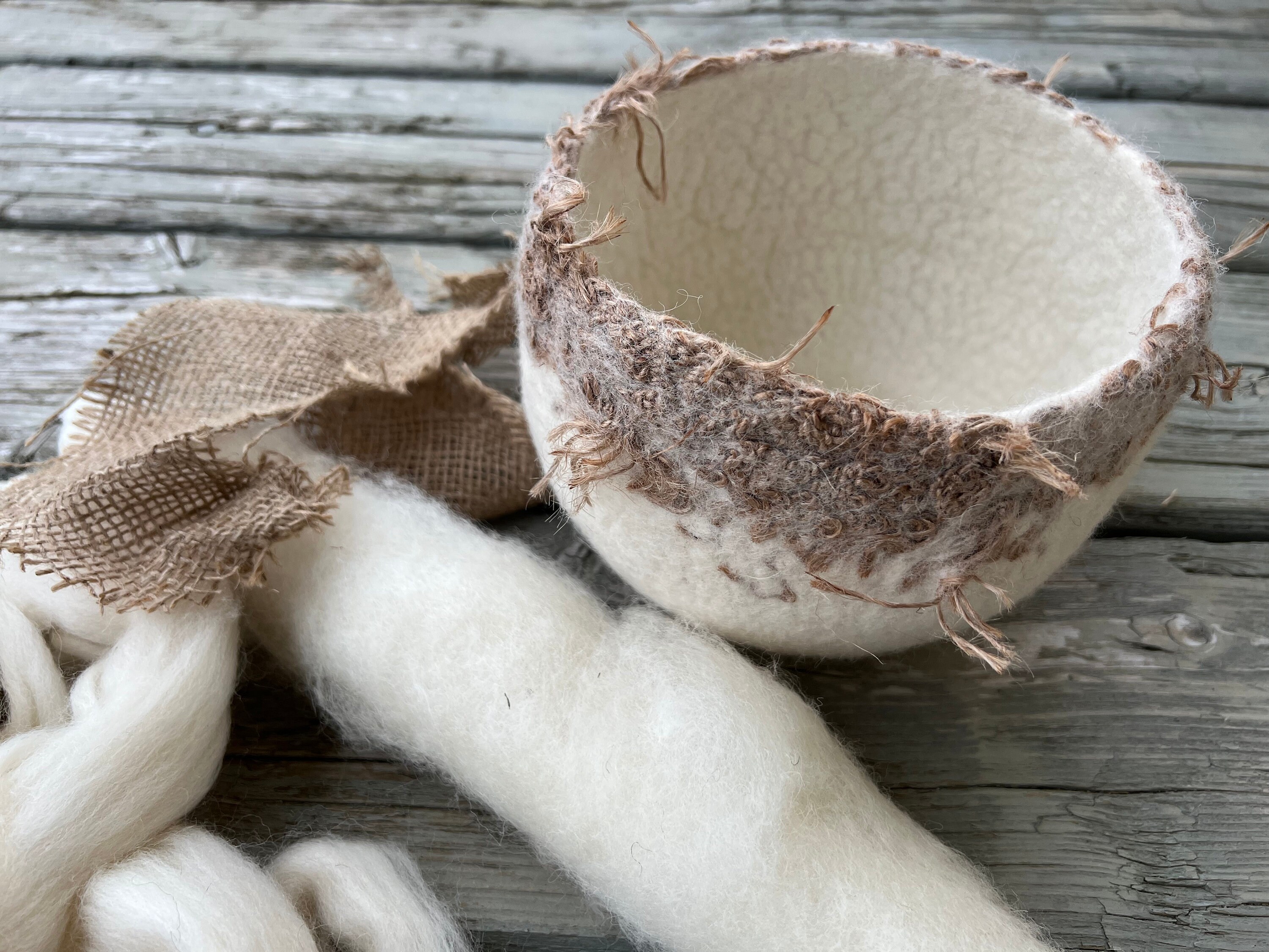 Japandi Style Decorative Felted Vase Minimalistic Felted Etsy