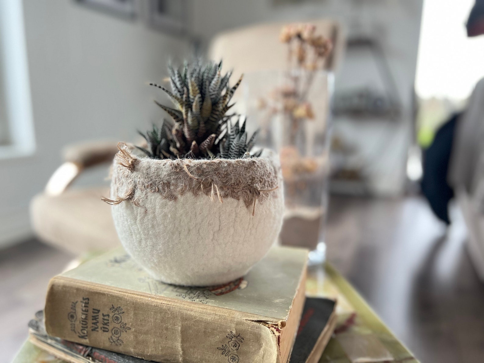 Japandi Style Decorative Felted Vase Minimalistic Felted Etsy