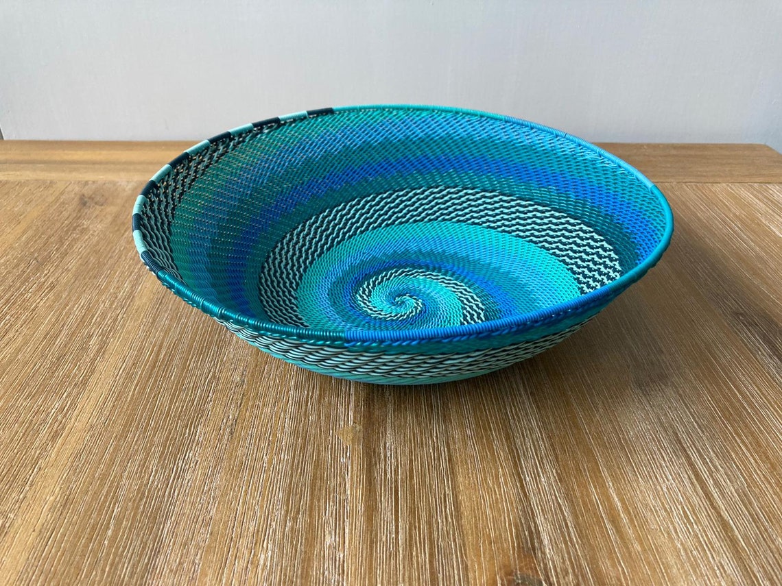 Zulu Telephone Wire Basket blue large Etsy