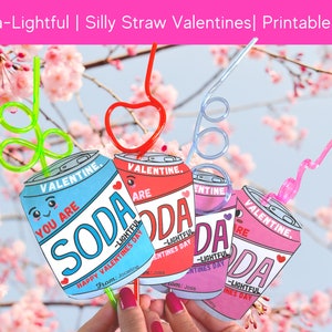 Silly Straw Kids Valentine| Soda-Lightful | Kids Valentine, School Valentine, Classroom Valentine, Instant Download, Non-candy Valentine