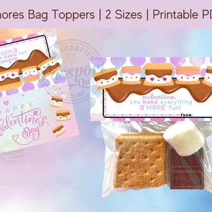 S&#39;mores Valentine Treat Bag Topper | Kids Valentine, School Valentine, Classroom Valentine, Instant Download