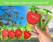 Applesauce Pouch You're My Main Squeez | Kids Valentine, School Valentine, Classroom Valentine, Instant Download, Non-candy Valentine