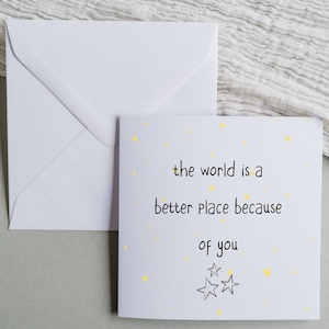Tarjeta El mundo es un lugar mejor gracias a ti, Tarjeta Aquí para ti, Pensando en ti, Tarjeta de amistad, Tarjeta personalizada, Cualquier texto, Irlanda, Irlandés