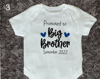 Promoted To Big Brother Baby Vest | Personalised Baby Vest | Pregnancy Announcement | Sibling Gift | Bodysuit | Any Text  | Ireland | Irish
