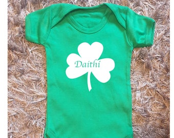 St Patrick's Day Baby Vest | Personalised Baby Vest | Bodysuit | Any Text | Personalised Gift | Irish | Baby Boy | Baby Girl |