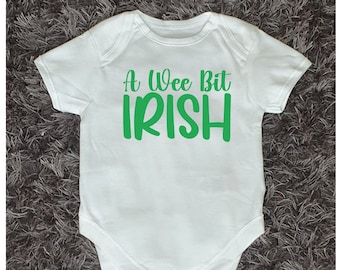 St Patrick's Day Baby Vest | Personalised Baby Vest | Bodysuit | Any Text | Personalised Gift | Irish | Baby Boy | Baby Girl |