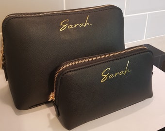 Personalised Makeup Cosmetics Bag Set | Faux Leather | Initial | Name | Monogram | For Mum | Bridesmaid | Stocking Filler | Ireland | Irish