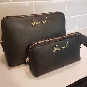 Personalised Makeup Cosmetics Bag Set | Faux Leather | Initial | Name | Monogram | For Mum | Bridesmaid | Stocking Filler | Ireland | Irish