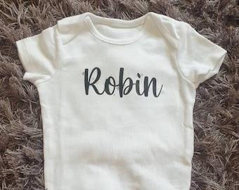 Baby Name Vest | Birth Announcement | New Baby | Personalised Baby Vest | Bodysuit | Any Text | Newborn Gift | Baby Boy Girl | Ireland