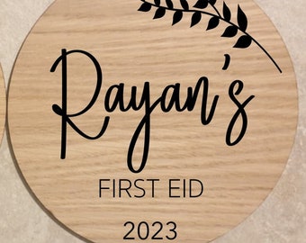 My First Eid Disc | Babies First Eid Plaque | Wooden Milestone Disc | Baby Photo Prop | Custom Keepsake | Islamic Gift | Ireland | Irish