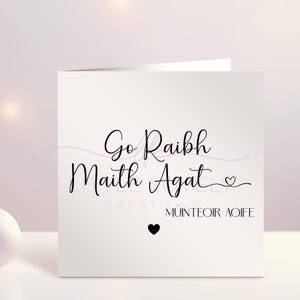 Iers gepersonaliseerde bedankkaart leraar, Go Raibh Maith Agat, aangepaste kaart, kaart voor múinteoir, bedankkaart bruiloft, Ierland, Iers