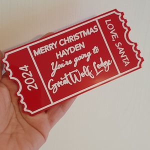 Personalisierte Acryl-Eintrittskarte, Benutzerdefinierte Konzertkarte, Urlaub, Spa-Tagesgutschein, Weihnachtserlebnisgeschenk, Geburtstag, Irland, irisch