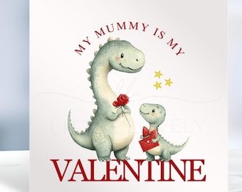 Cartão personalizado para o Dia dos Namorados, Mamãe é minha namorada, Mamãe, Primeiro Dia dos Namorados do bebê, Dinossauro, Irlanda, Irlandês