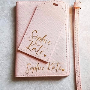 Personalisierte Name Initial Pass Cover und Gepäckanhänger Set | Reisepasshülle | Reisegeschenk | Urlaub | Monogramm | Individuell | Irland | Irisch