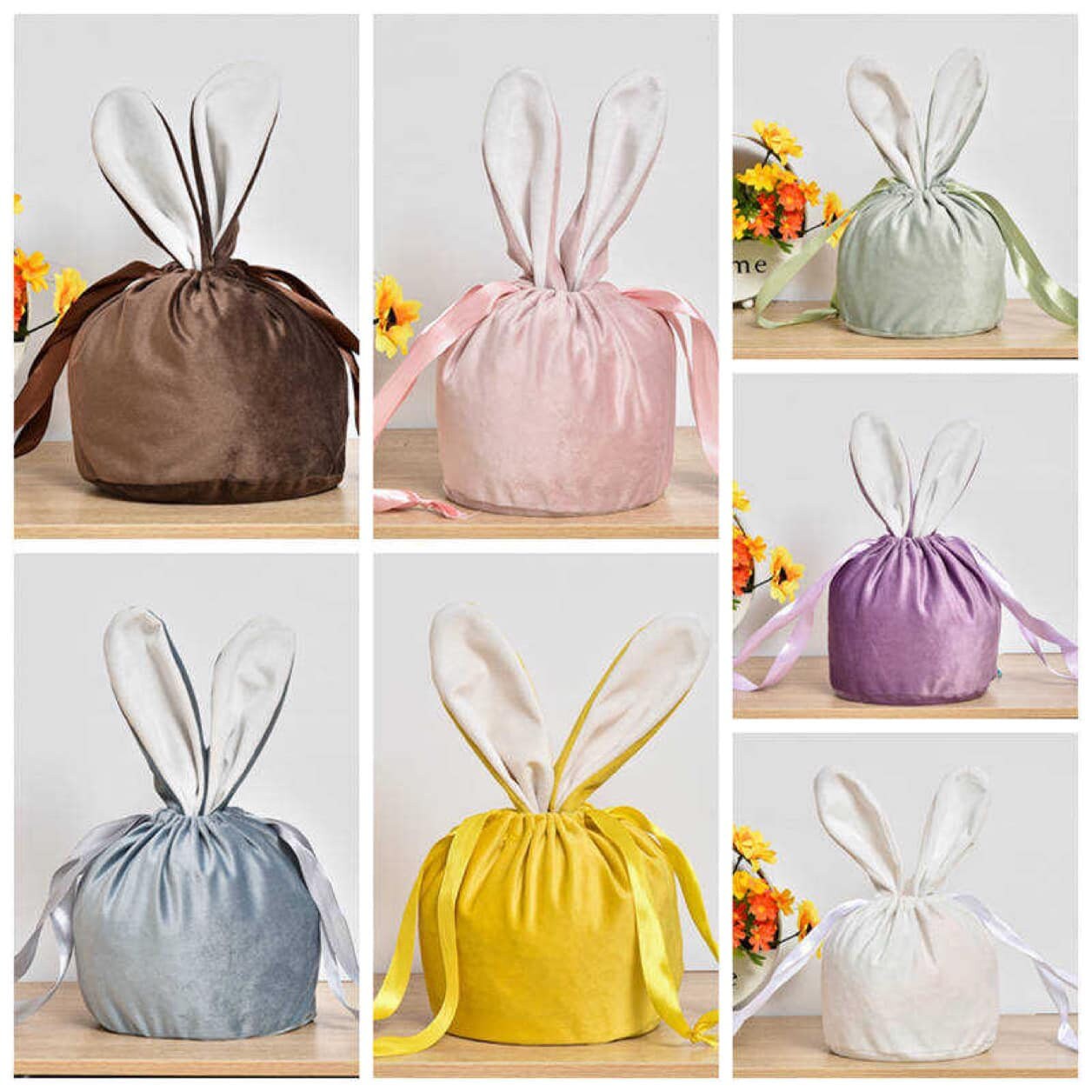Easter Bunny Ear Treat Bag, Large Velvet Pouch, Small Pouch, Personalised Egg Hunt , Easter Gift For Children, Reusable Bag, Ireland, Irish