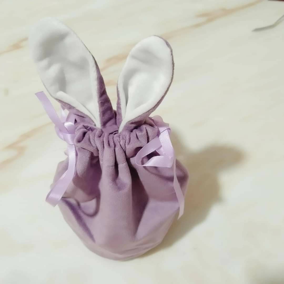 Easter Bunny Ear Treat Bag, Large Velvet Pouch, Small Pouch, Personalised Egg Hunt , Easter Gift For Children, Reusable Bag, Ireland, Irish