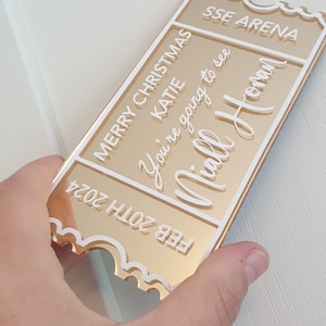 Entrada de acrílico personalizada, entrada de concierto personalizada, vacaciones, vale de día de spa, experiencia de regalo para el día de la madre, cumpleaños, Irlanda, irlandés