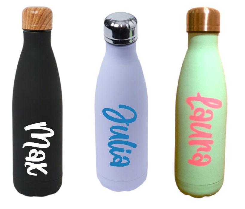 Personalised Name Water Bottle 500ml Stainless Steel Etsy
