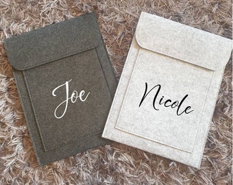 Housse de tablette en feutre personnalisée, étui de couverture de tablette, cadeau technique, remplisseur de bas, nom personnalisé, initiales de monogramme, Irlande, irlandais