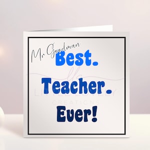 Biglietto d'auguri per il miglior insegnante di sempre, fine della scuola, biglietto personalizzato, biglietto per assistente insegnante, SNA, biglietto di ringraziamento per matrimonio, Irlanda, irlandese