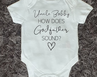 Will You Be My Godmother Baby Vest | Personalised Baby Vest | Bodysuit | Any Text | Personalised | Baby Boy | Baby Girl | Christening