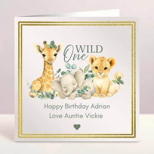 Cartão de primeiro aniversário personalizado, um cartão, texto personalizado, cartão de aniversário para filha, sobrinha, neto, filho, sobrinho, curinga, Irlanda, irlandês