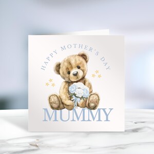 Gepersonaliseerde Moederdagkaart, fijne Moederdag, mama, mama, mama, baby's eerste Moederdag, teddybeer, Ierland, Iers