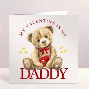 Personalisierte Valentinstagskarte, Papa ist mein Valentinstag, Mama, Nanny, Tante, Babys erster Valentinstag, Valentinstag Bär, Irland, irisch