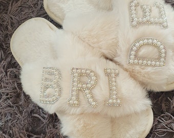 Personalised Fluffy Slippers, Crossover Slippers, Bride to Be, Gift For Hen Party, Bridesmaid Gifts, Stocking Filler, Ireland, Irish