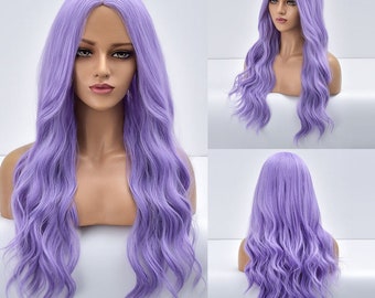 Extra Long Purple Wigs 32 Inches Cosplay Party Wig Spiral Curly Synthetic Hair Wigs for Women BU144PR
