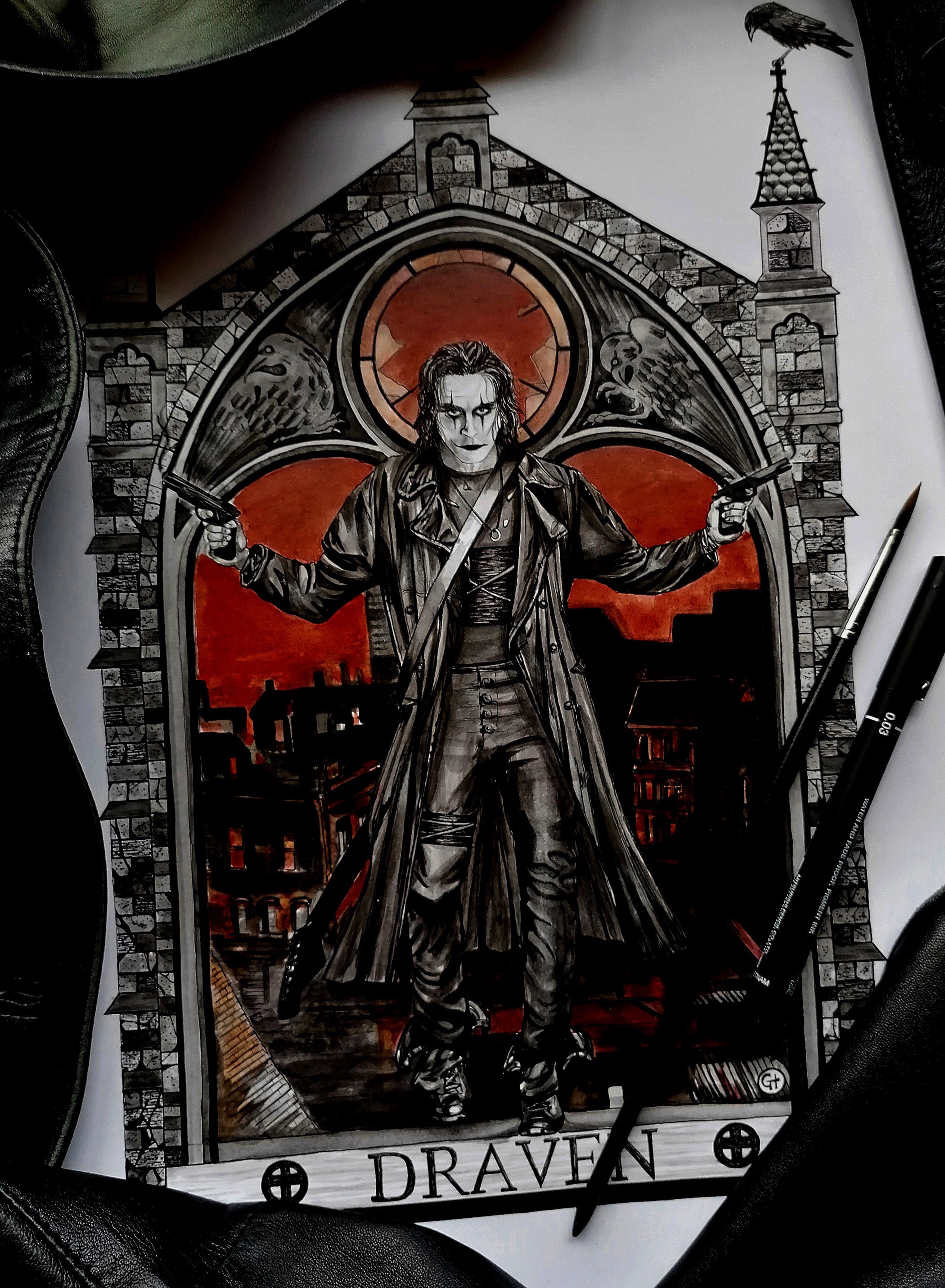 The Crow A3 Giclée Print Gothic Fantasy & Fan Art Inspired