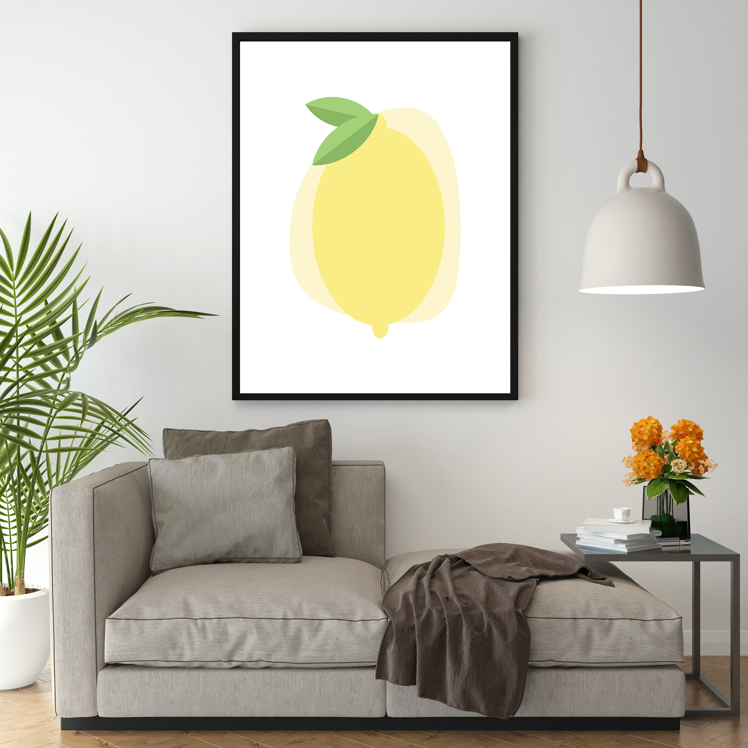 Yellow Lemons Print Design Lemon Wall Art Lemon Wall Art Etsy