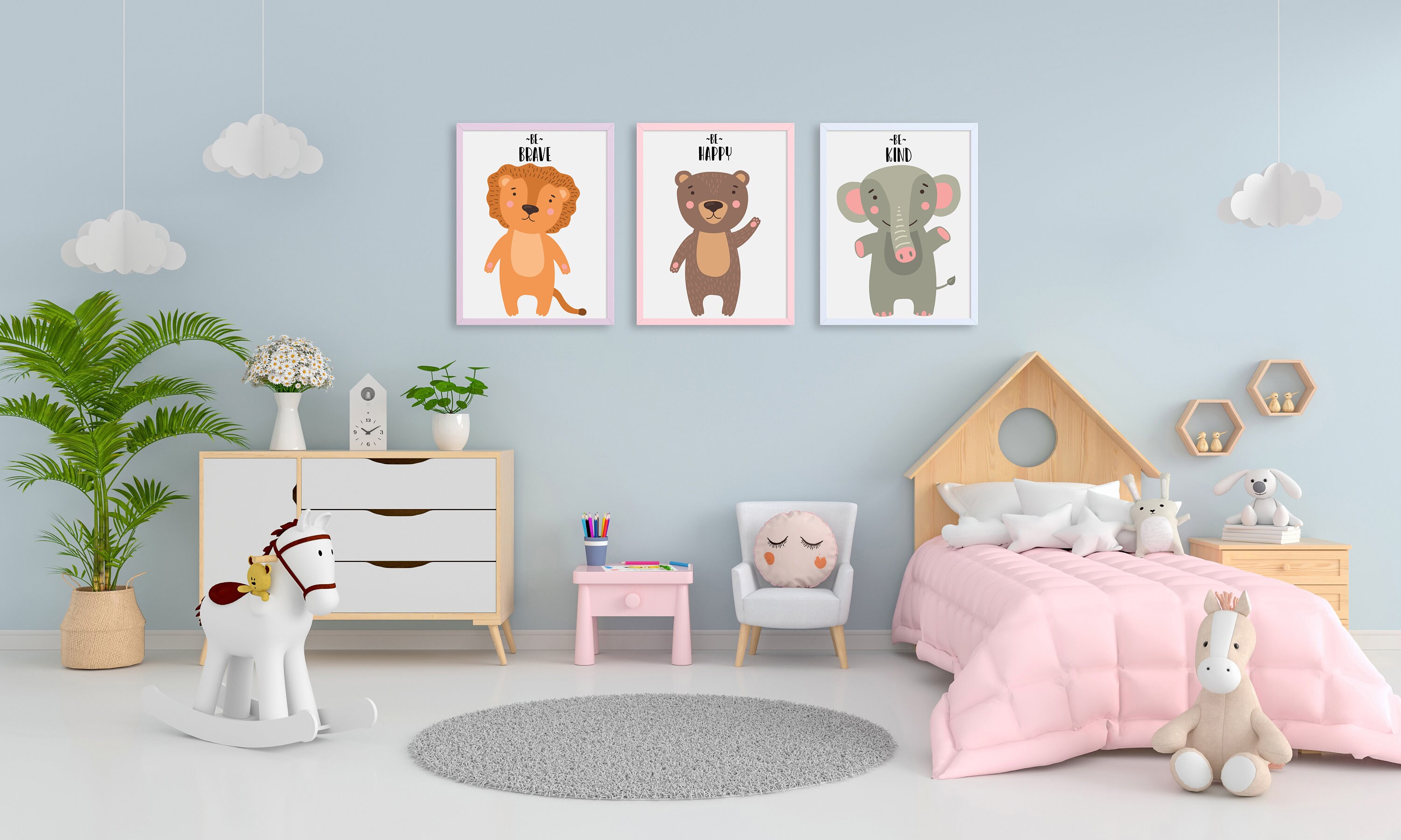 Baby Animal Prints For Nursery Kids Wall Art Set of 3 | Etsy