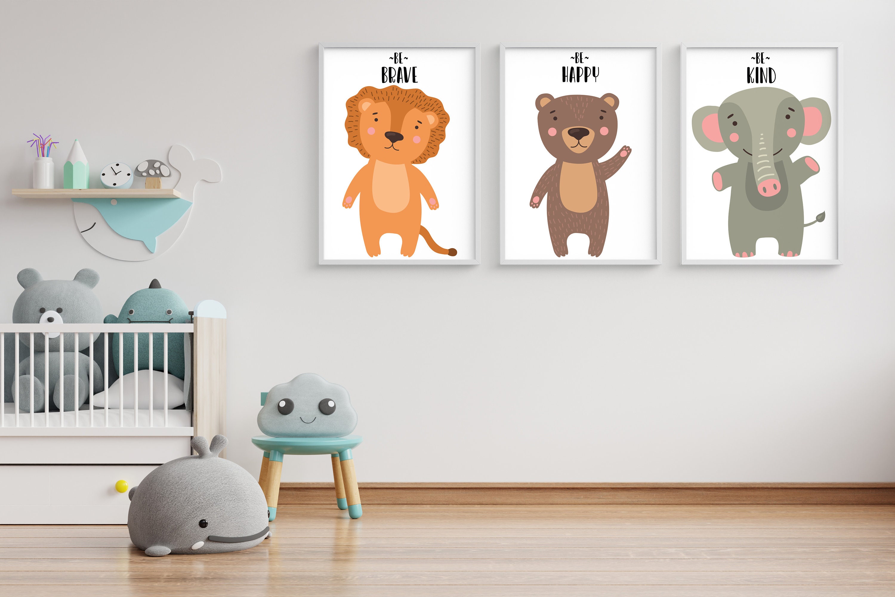 Baby Animal Prints For Nursery Kids Wall Art Set of 3 | Etsy
