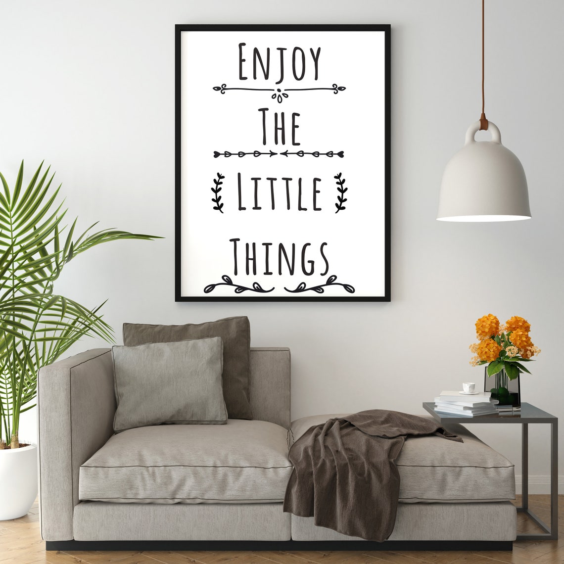 Enjoy The Little Things Inspirational Work Wall Art Text | Etsy