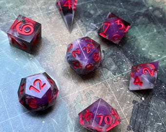 Hazbin Hotel Valentino Liquid Core Resin Dice Set