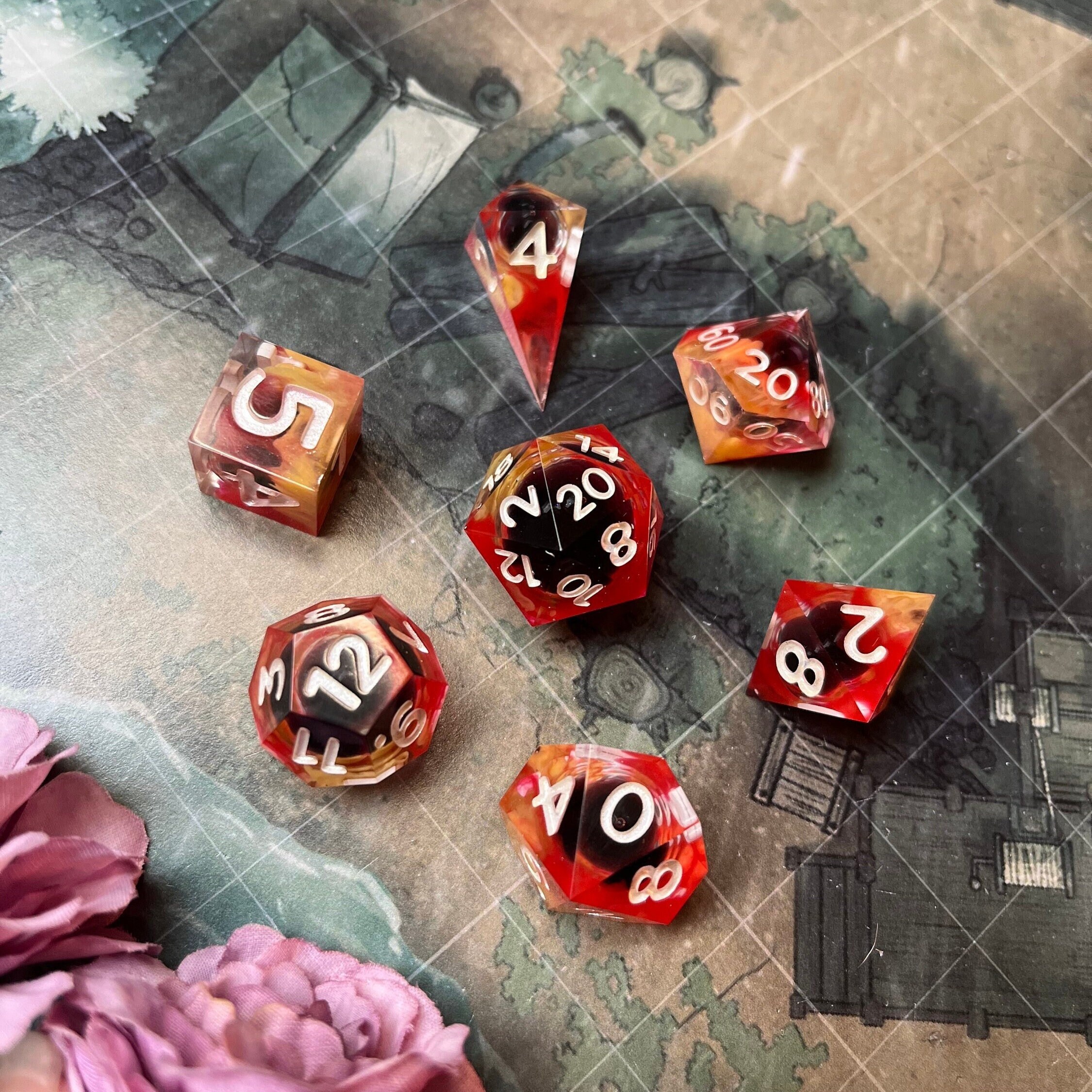 Hazbin Hotel Charlie Liquid Core Resin Dice Set