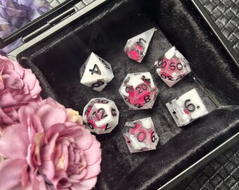 Hazbin Hotel Angel Dust Liquid Core Resin Dice Set