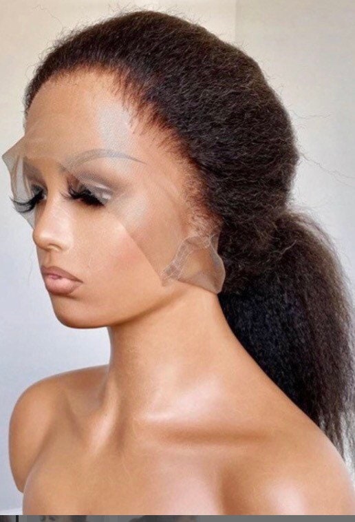 Full lace kinky straight wig natural colour 20inch 180 Etsy