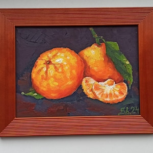 Frutas de cocina originales enmarcadas, obra de arte de naranjas, bodegón de frutas vintage, arte de frutas, obra de arte gastronómico, decoración de pared naranja, regalo ideal.