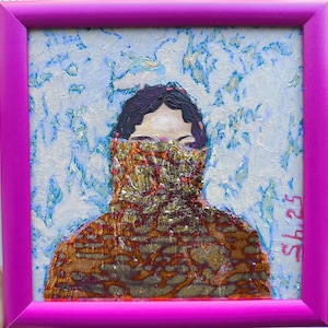 Retrato femenino original, pintura al óleo de mujer enmarcada, obra de arte de niña, obra de arte femenina moderna, retrato original, arte de fantasía de niña, regalo moderno