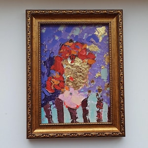 Chica moderna con pintura de gafas, retrato femenino, mujeres originales, obras de arte de la pared de la cara, impasto abstracto único, arte del cabello naranja, regalo digno