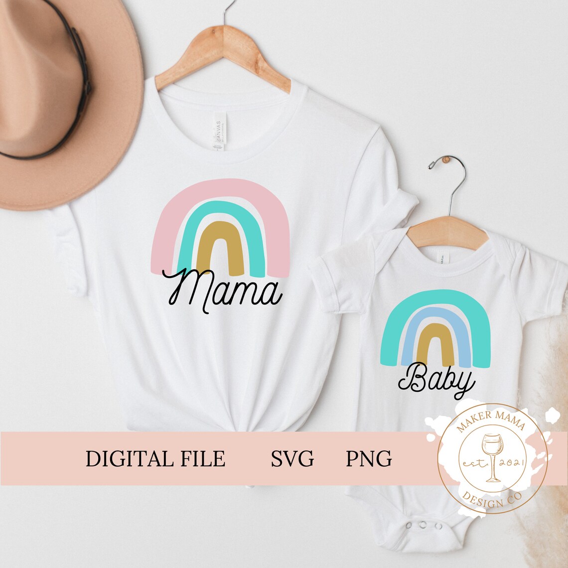 Rainbow Mama Rainbow Baby Mommy and Me Cut Files Digital - Etsy UK