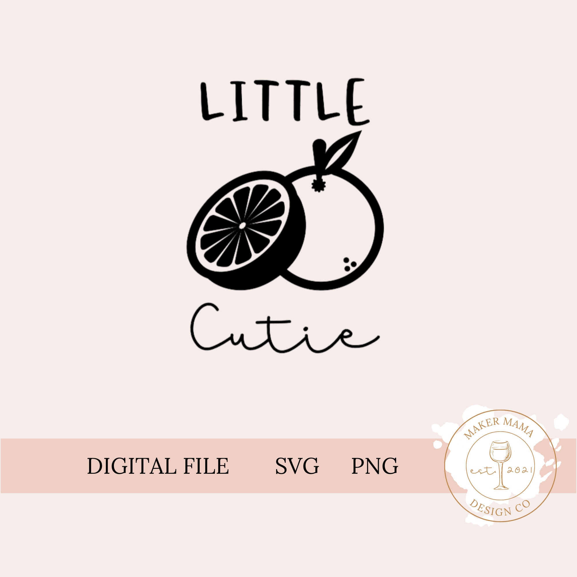 Little Cutie Digital SVG and PNG File Summer Baby Shower Cut File for