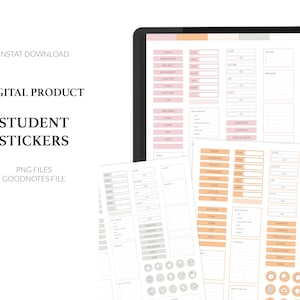 Studenten Sticker | Bildung Akademische Digitale Aufkleber, druckbare Aufkleber, Goodnotes-Aufkleber, Bullet Journal, Minimalist